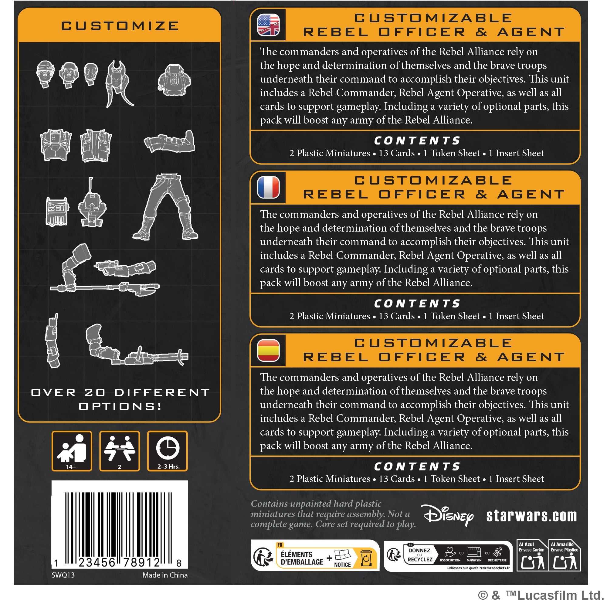 Star Wars : Legion - Customizable Rebel Officer & Agent
